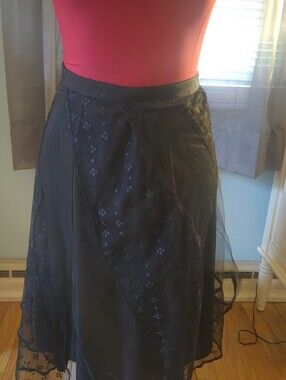 Express Black Lace Overlay Midi Skirt - Elegant Women's Skirt